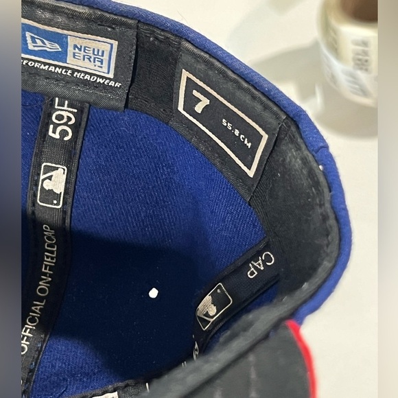 Chicago Cubs Authentic On-Field New Era Size 7 Fleece Navy Red Retro Hat MLB - Picture 6 of 8